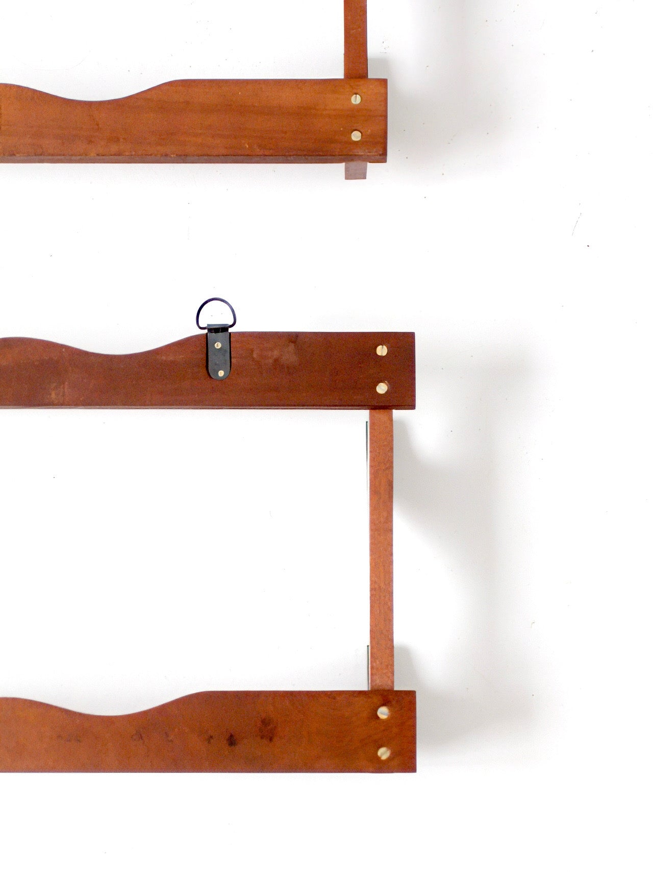 mid-century wooden gun racks pair