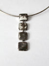 vintage silver tone pendant choker necklace