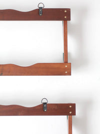 mid-century wooden gun racks pair