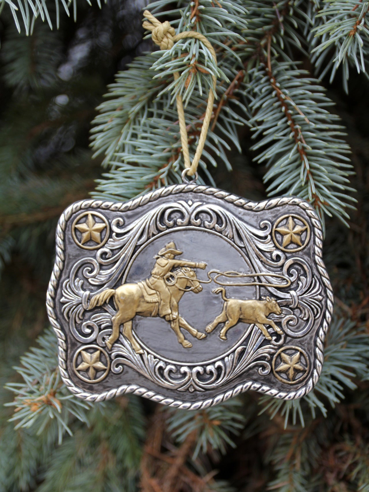 vintage western belt buckle ornament set