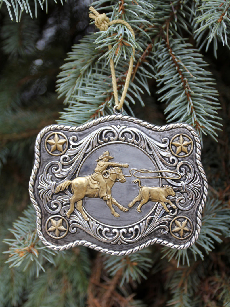 vintage western belt buckle ornament set