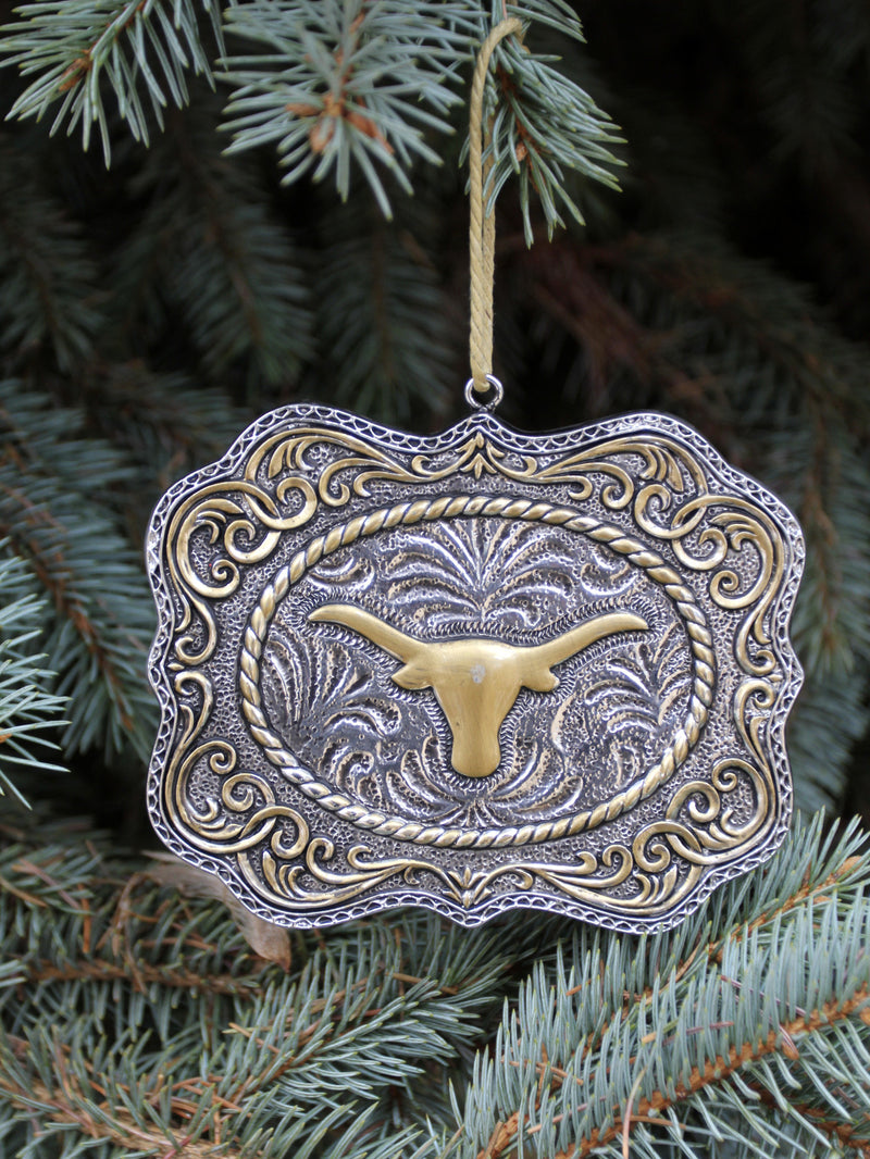 vintage western belt buckle ornament set