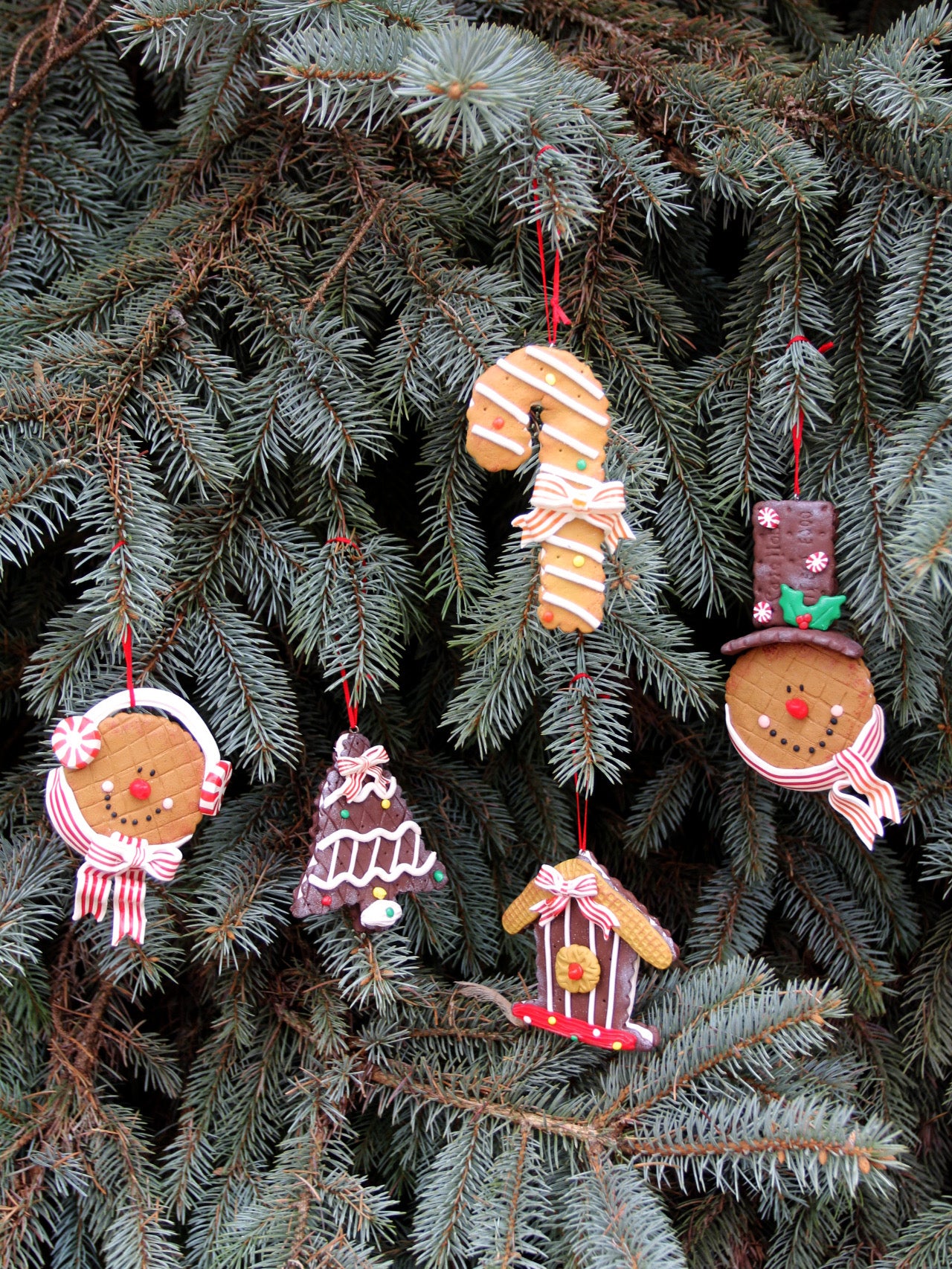 vintage gingerbread Christmas ornaments