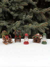 vintage lodge cabin Christmas ornaments