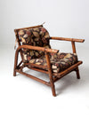 mid century Calif-Asia rattan section couch and lounge chair set