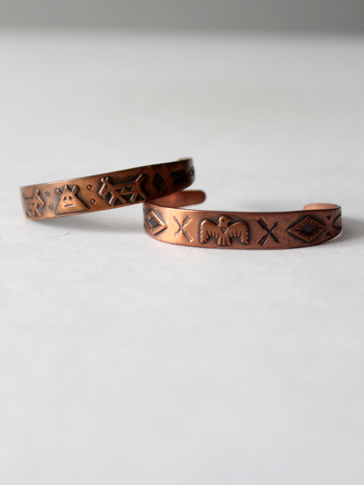 vintage southwestern copper cuff pair – 86 Vintage