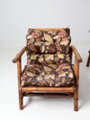 mid century Calif-Asia rattan section couch and lounge chair set