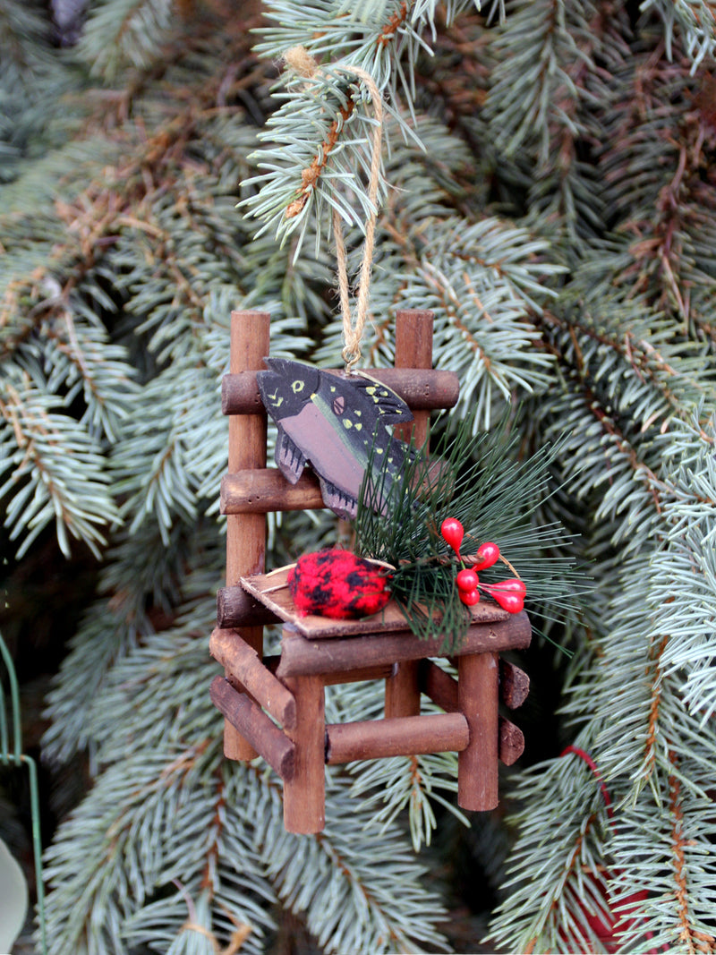 vintage lodge cabin Christmas ornaments