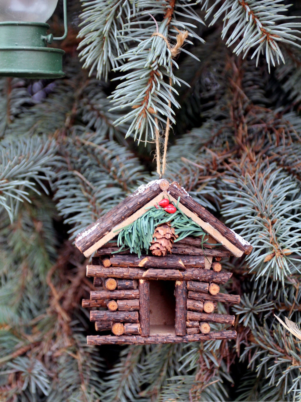 vintage lodge cabin Christmas ornaments