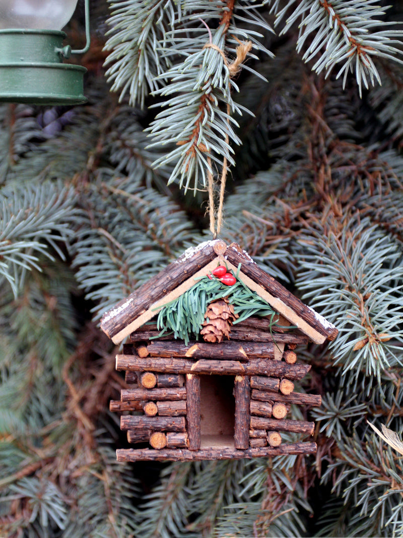 vintage lodge cabin Christmas ornaments
