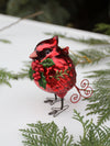 vintage glass cardinal holiday ornament