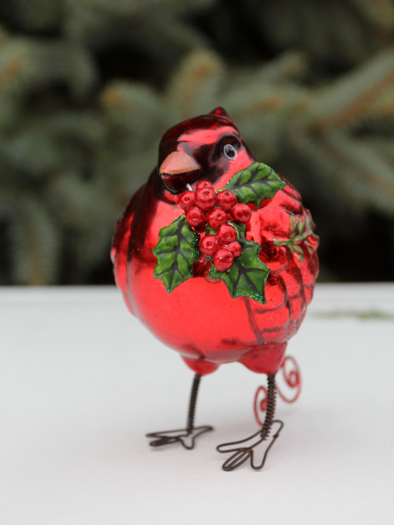vintage glass cardinal holiday ornament