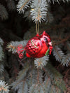 vintage glass cardinal holiday ornament