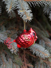 vintage glass cardinal holiday ornament