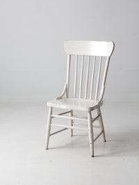 antique white press back chair