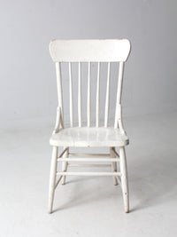 antique white press back chair