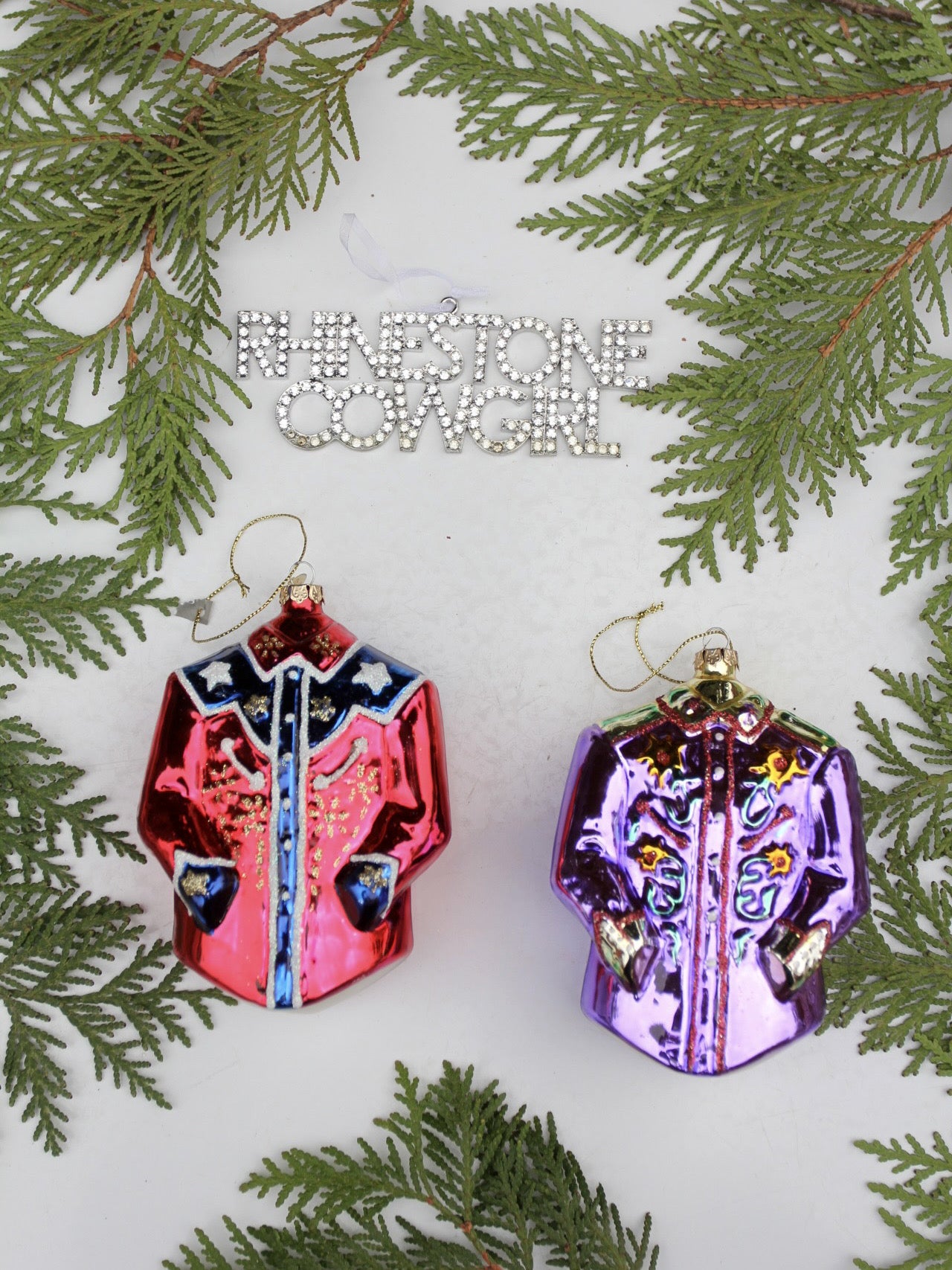 vintage Western holiday ornament set