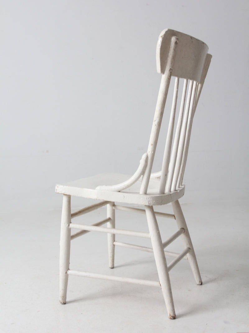 antique white press back chair