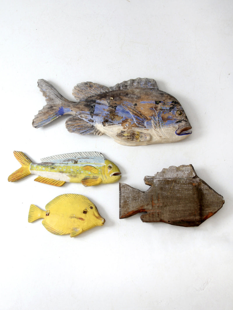 vintage carved fish wall art collection