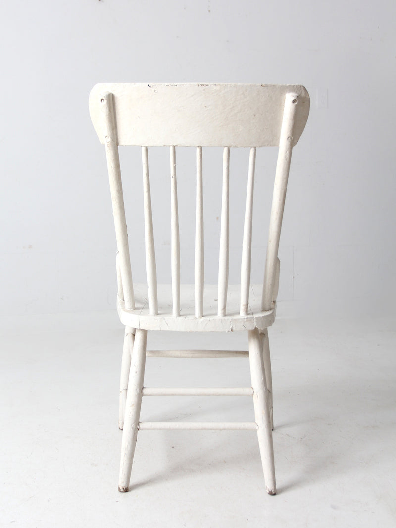 antique white press back chair