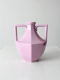 vintage postmodern double handle ceramic vase