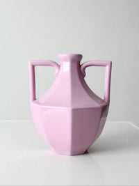 vintage postmodern double handle ceramic vase
