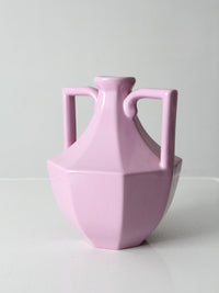 vintage postmodern double handle ceramic vase