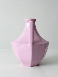 vintage postmodern double handle ceramic vase