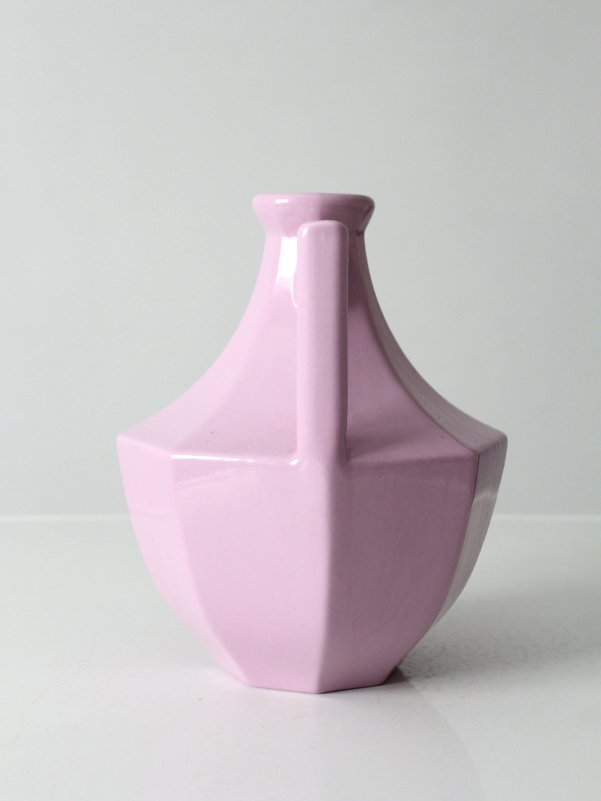 vintage postmodern double handle ceramic vase