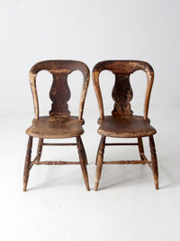 antique balloon back dining chairs pair