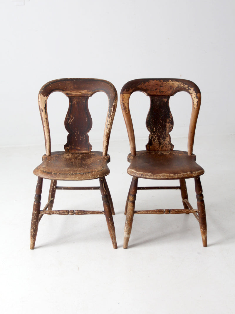 antique balloon back dining chairs pair