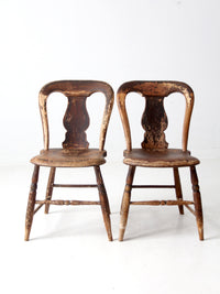 antique balloon back dining chairs pair
