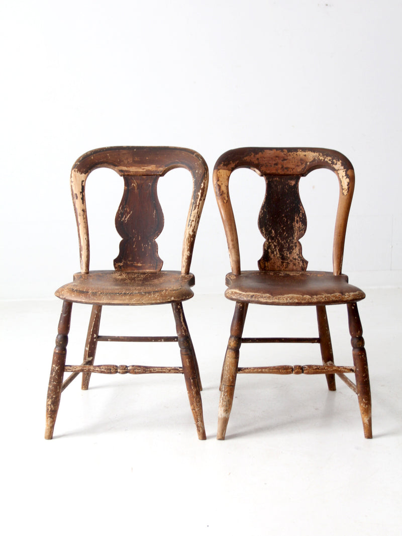 antique balloon back dining chairs pair