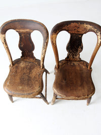 antique balloon back dining chairs pair