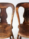 antique balloon back dining chairs pair