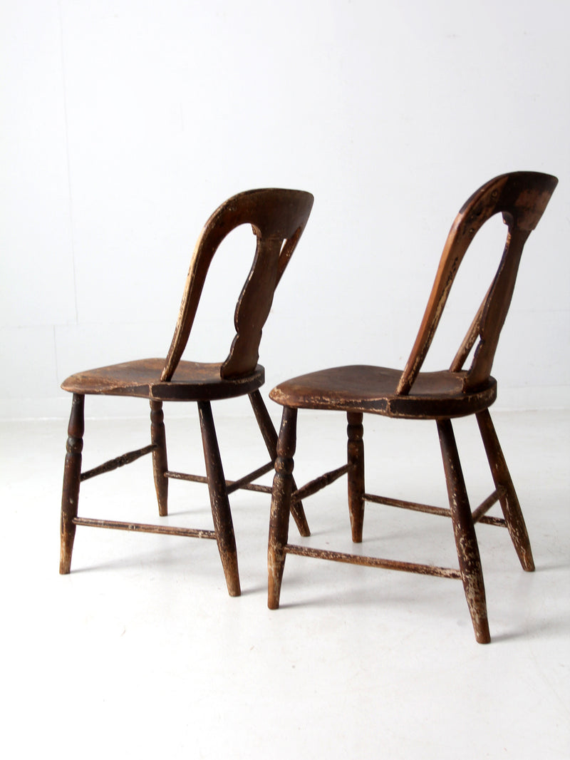 antique balloon back dining chairs pair