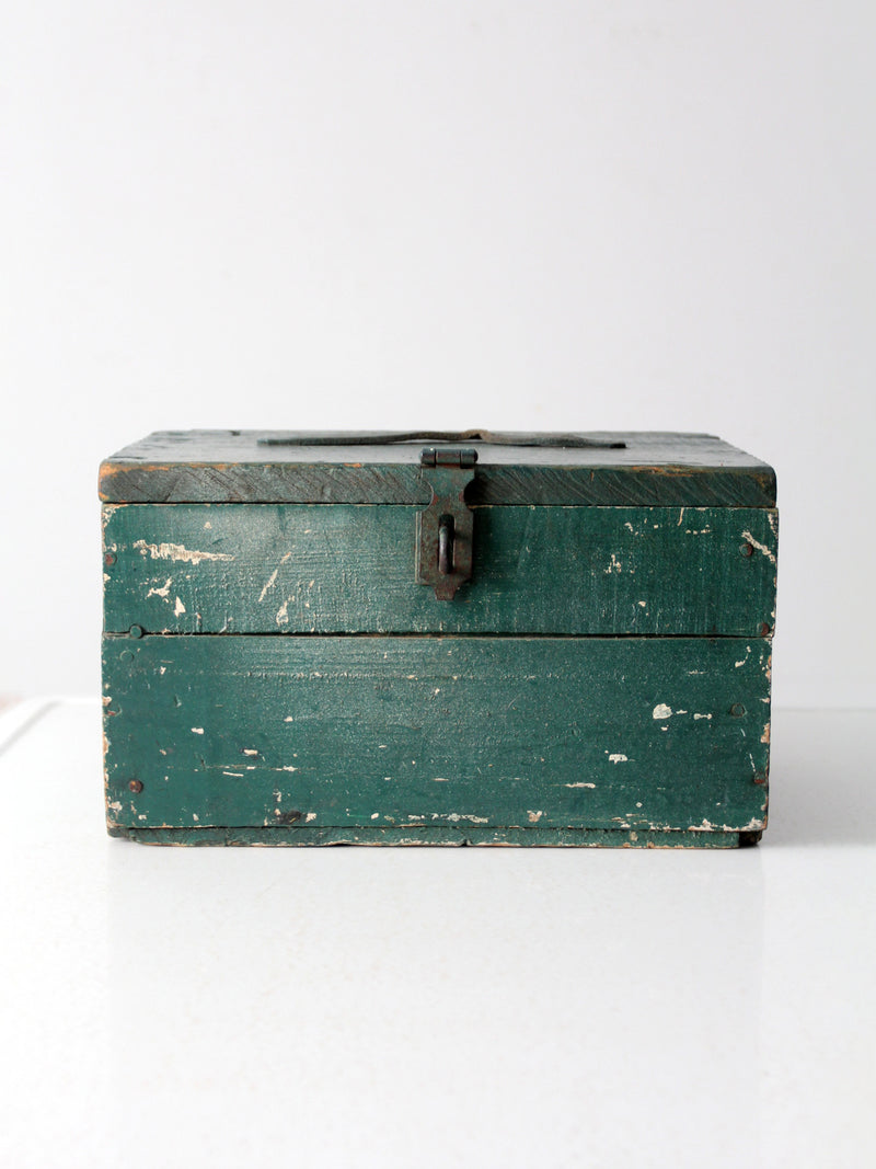 vintage painted wood tool box