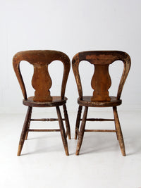 antique balloon back dining chairs pair