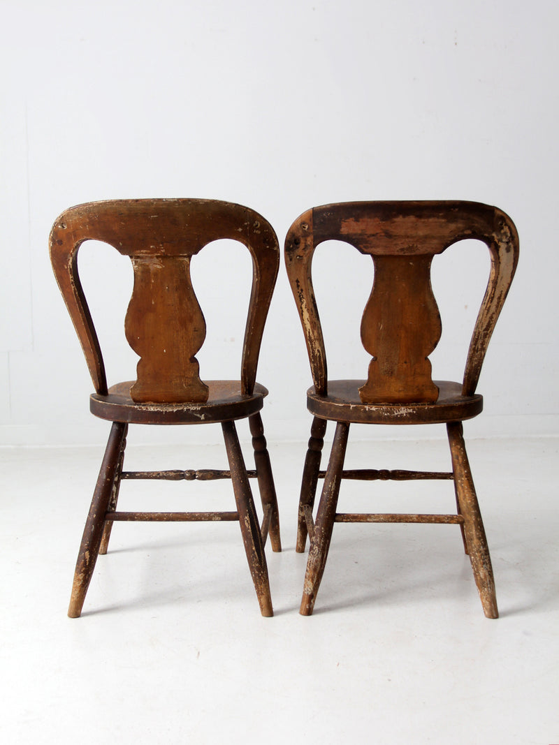antique balloon back dining chairs pair