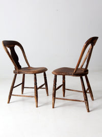 antique balloon back dining chairs pair