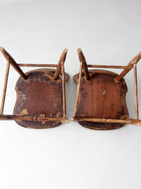 antique balloon back dining chairs pair