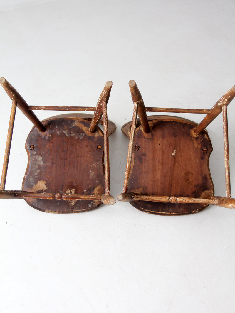 antique balloon back dining chairs pair
