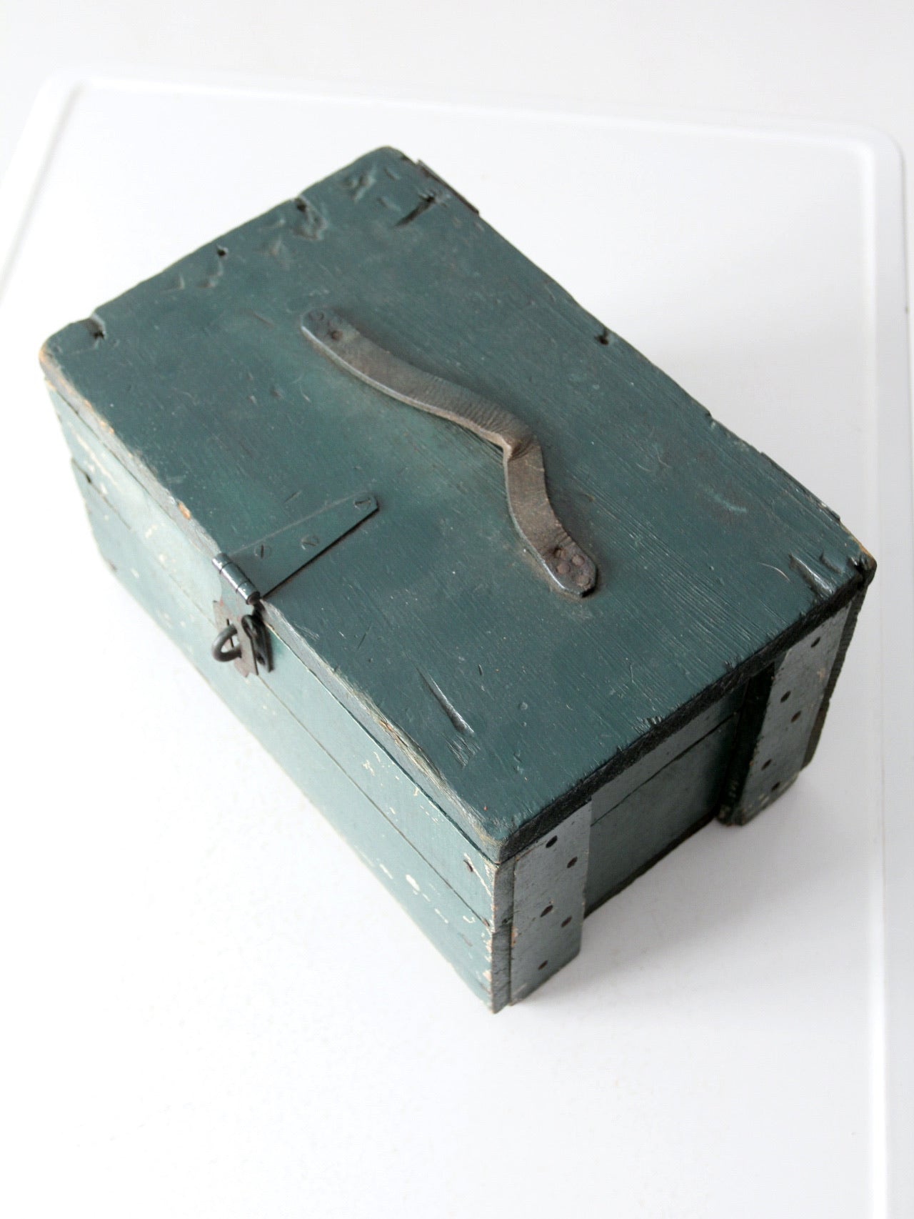 vintage painted wood tool box