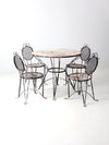 mid century wrought iron patio dining set