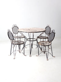 mid century wrought iron patio dining set