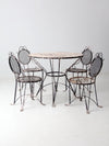 mid century wrought iron patio dining set