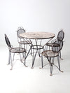 mid century wrought iron patio dining set