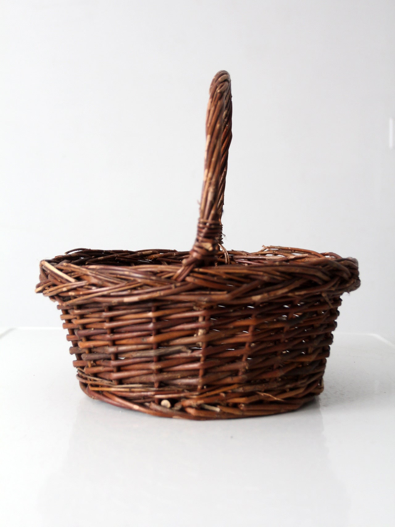 vintage wicker gathering basket