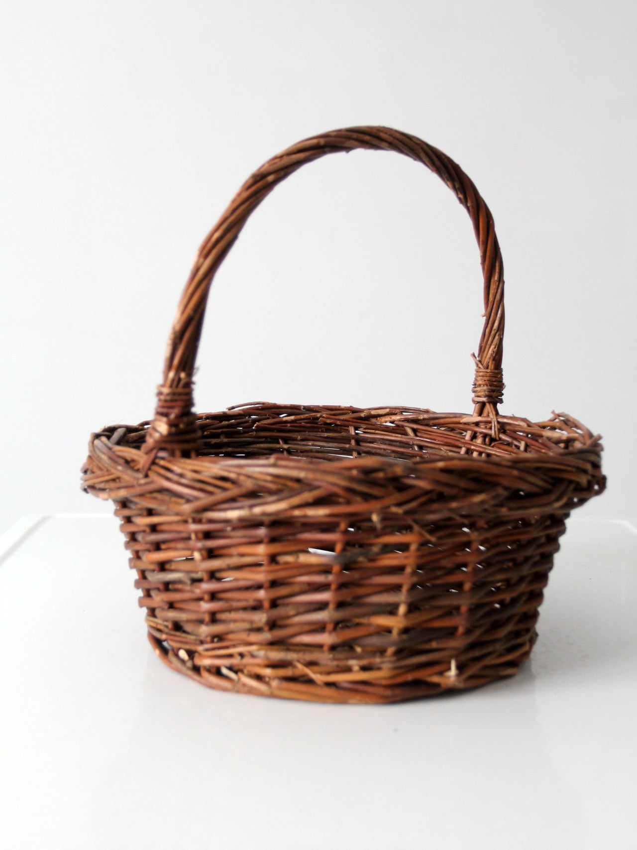 vintage wicker gathering basket