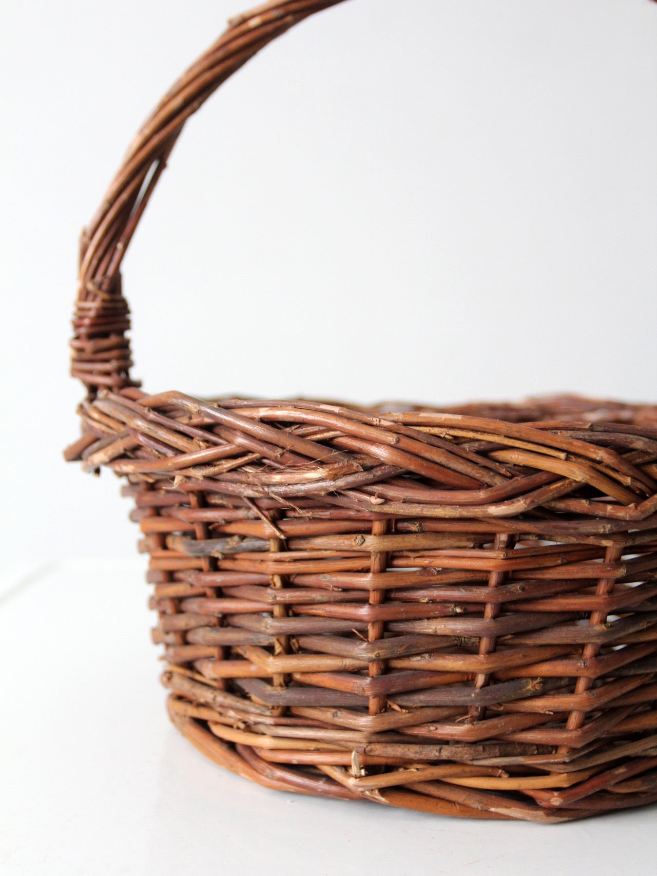 vintage wicker gathering basket